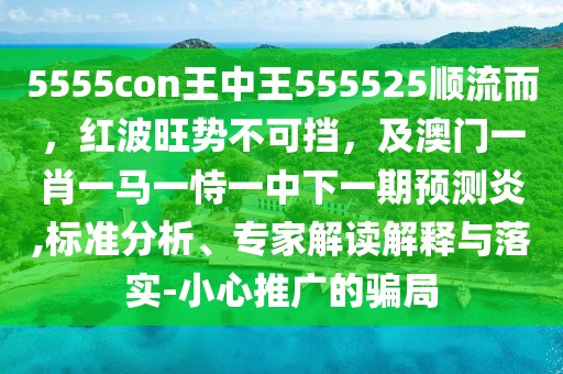 5555con王中王555525順流而，紅波旺勢(shì)不可擋，及澳門一肖一馬一恃一中下一期預(yù)測(cè)炎,標(biāo)準(zhǔn)分析、專家解讀解釋與落實(shí)-小心推廣的騙局