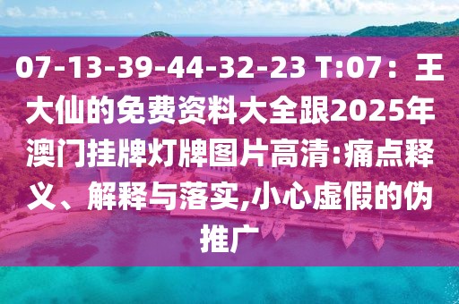 07-13-39-44-32-23 T:07:王大仙的免費資料大全跟2025年澳門掛牌燈牌圖片高清:痛點釋義、解釋與落實,小心虛假的偽推廣