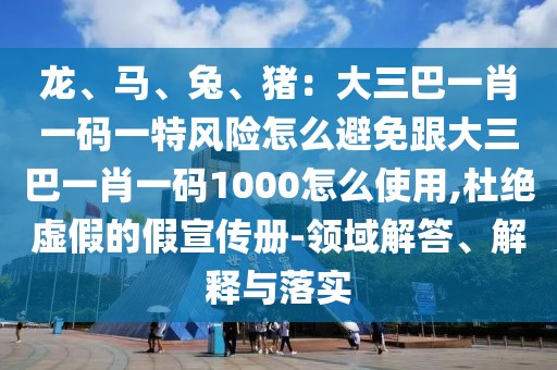 龍、馬、兔、豬:大三巴一肖一碼一特風險怎么避免跟大三巴一肖一碼1000怎么使用,杜絕虛假的假宣傳冊-領域解答、解釋與落實