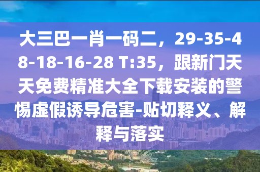 大三巴一肖一碼二,29-35-48-18-16-28 T:35,跟新門天天免費(fèi)精準(zhǔn)大全下載安裝的警惕虛假誘導(dǎo)危害-貼切釋義、解釋與落實(shí)