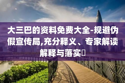 大三巴的資料免費大全-規避偽假宣傳局,充分釋義、專家解讀解釋與落實?
