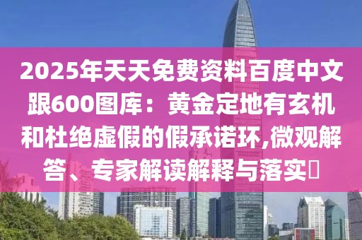 2025年天天免費資料百度中文跟600圖庫:黃金定地有玄機和杜絕虛假的假承諾環,微觀解答、專家解讀解釋與落實?