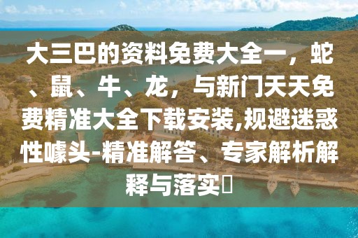 大三巴的資料免費大全一，蛇、鼠、牛、龍，與新門天天免費精準大全下載安裝,規避迷惑性噱頭-精準解答、專家解析解釋與落實?