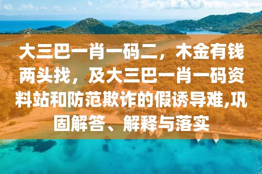 大三巴一肖一碼二，木金有錢兩頭找，及大三巴一肖一碼資料站和防范欺詐的假誘導(dǎo)難,鞏固解答、解釋與落實(shí)