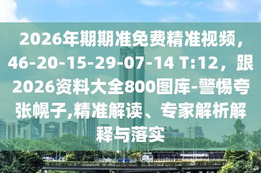 2026年期期準(zhǔn)免費(fèi)精準(zhǔn)視頻，46-20-15-29-07-14 T:12，跟2026資料大全800圖庫(kù)-警惕夸張幌子,精準(zhǔn)解讀、專(zhuān)家解析解釋與落實(shí)