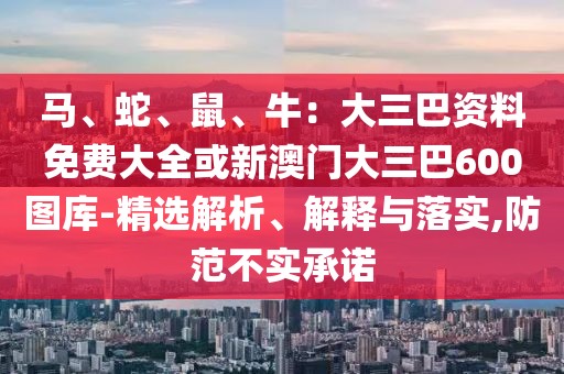 馬、蛇、鼠、牛：大三巴資料免費大全或新澳門大三巴600圖庫-精選解析、解釋與落實,防范不實承諾