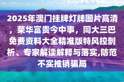 2025年澳門掛牌燈牌圖片高清，榮華富貴今中事，同大三巴免費資料大全精準版特風控剖析、專家解讀解釋與落實,防范不實推銷騙局