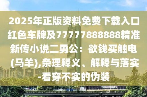 2025年正版資料免費下載入口紅色車牌及77777888888精準新傳小說二勇公：欲錢買觸電 (馬羊),條理釋義、解釋與落實-看穿不實的偽裝