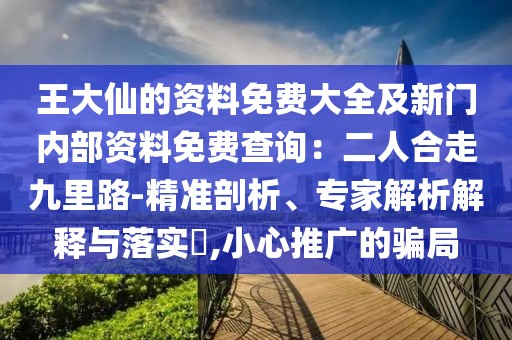 王大仙的資料免費大全及新門內部資料免費查詢:二人合走九里路-精準剖析、專家解析解釋與落實?,小心推廣的騙局