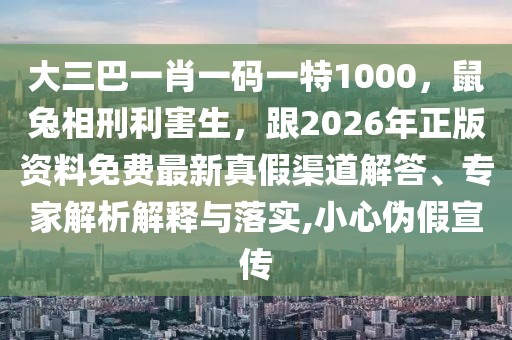 大三巴一肖一碼一特1000,鼠兔相刑利害生,跟2026年正版資料免費最新真假渠道解答、專家解析解釋與落實,小心偽假宣傳