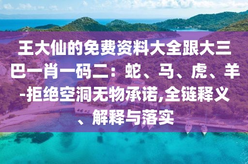 王大仙的免費資料大全跟大三巴一肖一碼二:蛇、馬、虎、羊-拒絕空洞無物承諾,全鏈釋義、解釋與落實