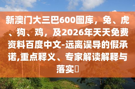 新澳門大三巴600圖庫，兔、虎、狗、雞，及2026年天天免費(fèi)資料百度中文-遠(yuǎn)離誤導(dǎo)的假承諾,重點(diǎn)釋義、專家解讀解釋與落實(shí)?